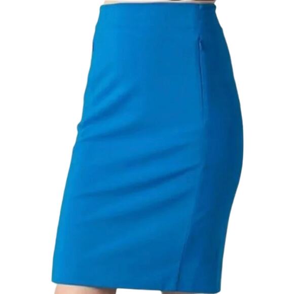 Diane Von Furstenberg New Koto Pencil Skirt Mini Pleated Zip Viscose Blue 8 - Picture 1 of 7